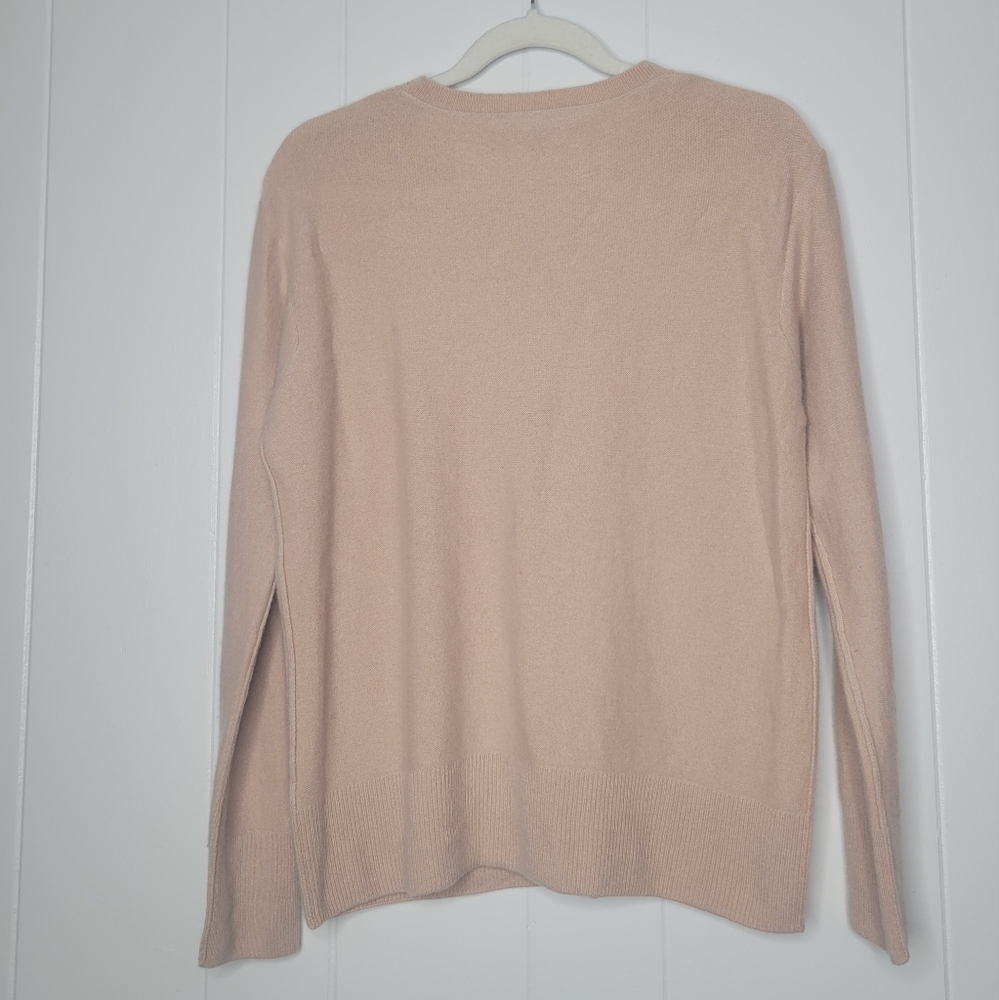 Neiman Marcus The Cashmere Collection V Neck Pullover Blush Pink Sweater LG - Picture 6 of 10